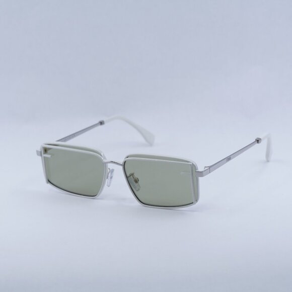 ?️ New Fendi FE40102U 25N Sunglasses - Ivory/Silver Frame, Light Green Lenses main image 8